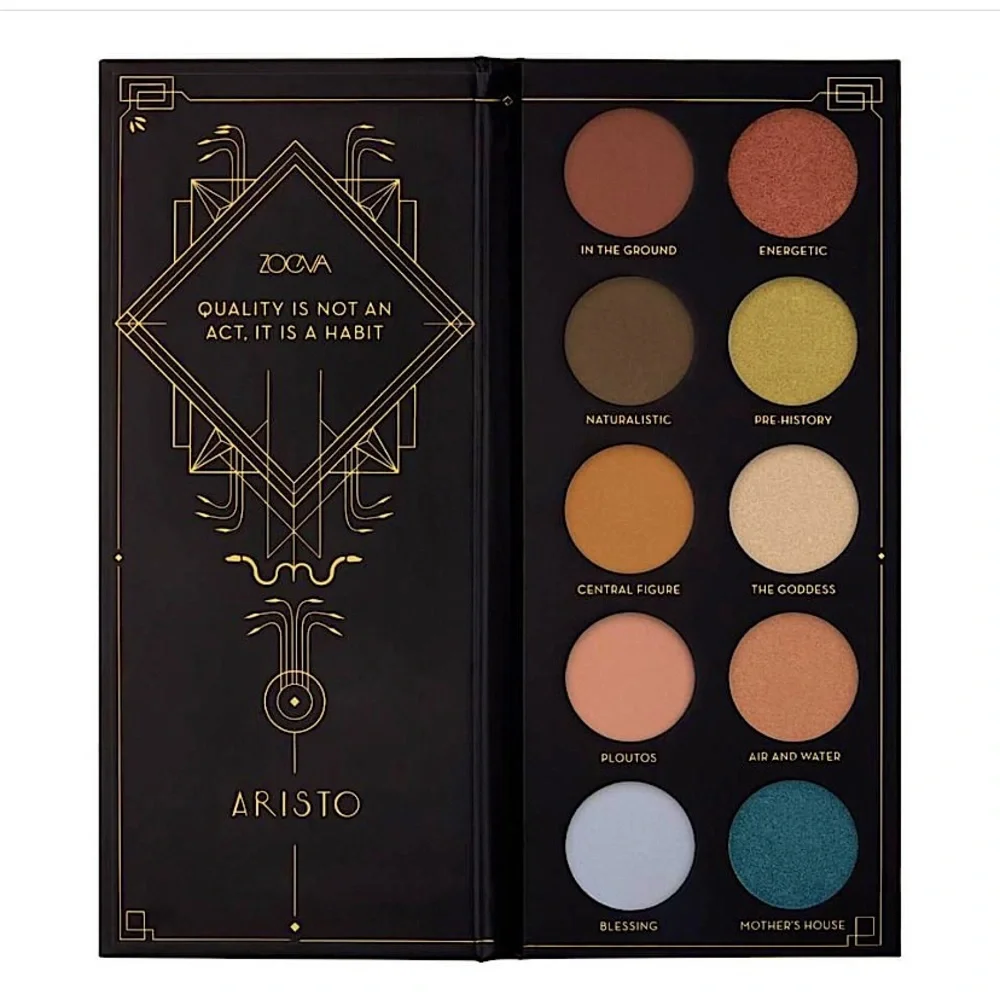 Zoeva Aristo Eyeshadow Palette Matte Shimmer & Metallic Shades 10 Pan Makeup NEW